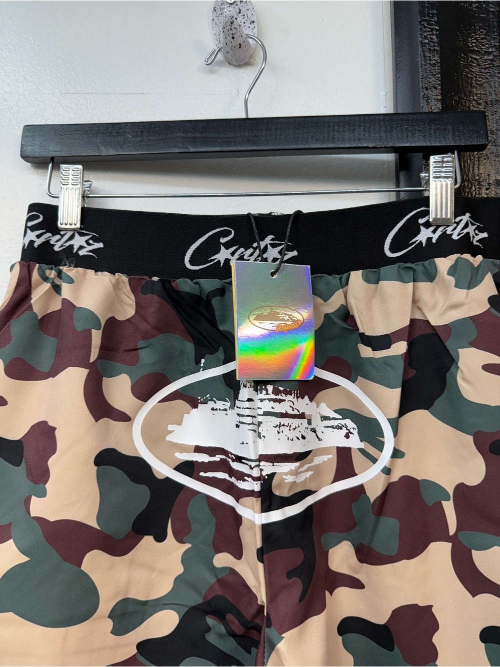 Corteiz Camo Athletic Shorts green/brown/tan Mens Large - Picture 3 of 10